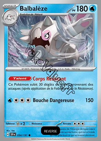 Carte Pokémon Balbalèze Reverse n°054 de la série Étincelles Déferlantes