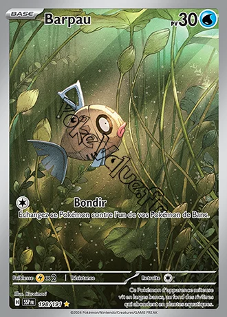 Carte Pokémon Barpau  n°198 de la série Étincelles Déferlantes