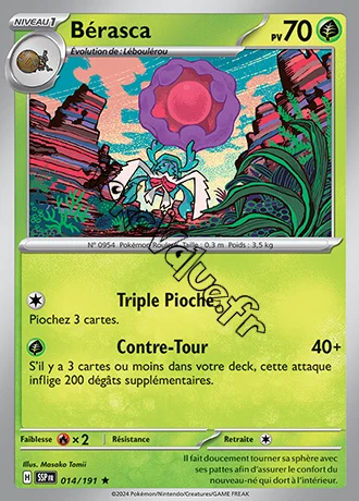 Carte Pokémon Bérasca n°014 de la série Étincelles Déferlantes