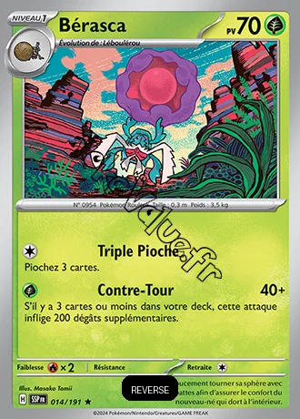 Carte Pokémon Bérasca Reverse n°014 de la série Étincelles Déferlantes