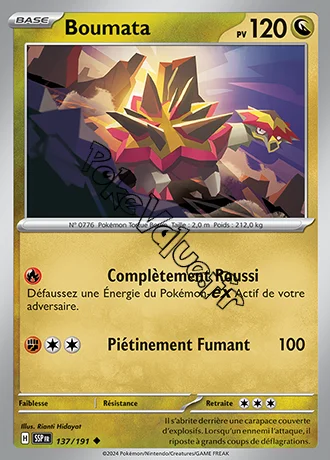Carte Pokémon Boumata  n°137 de la série Étincelles Déferlantes