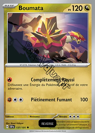 Carte Pokémon Boumata  Reverse n°137 de la série Étincelles Déferlantes