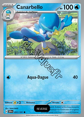 Carte Pokémon Canarbello  Reverse n°051 de la série Étincelles Déferlantes
