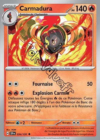 Carte Pokémon Carmadura  n°034 de la série Étincelles Déferlantes