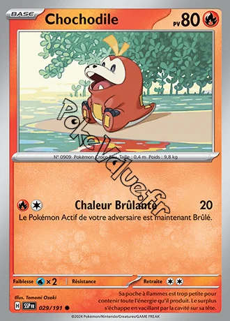 Carte Pokémon Chochodile  n°029 de la série Étincelles Déferlantes