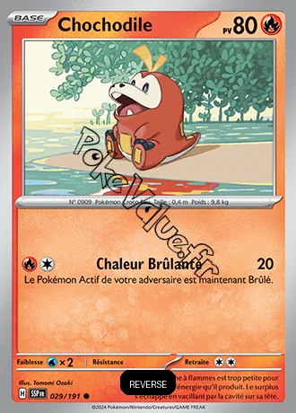 Carte Pokémon Chochodile  Reverse n°029 de la série Étincelles Déferlantes