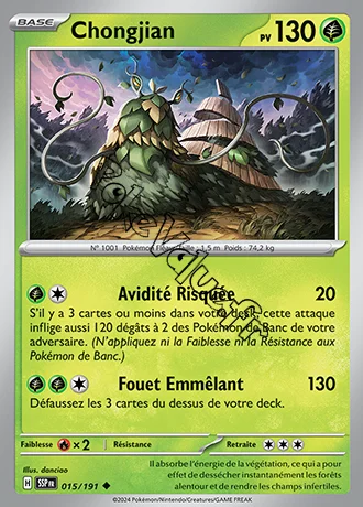 Carte Pokémon Chongjian  n°015 de la série Étincelles Déferlantes