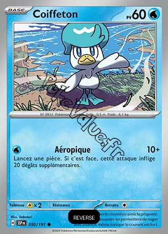 Carte Pokémon Coiffeton  Reverse n°050 de la série Étincelles Déferlantes