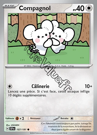 Carte Pokémon Compagnol  n°157 de la série Étincelles Déferlantes