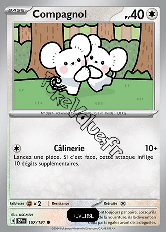 Carte Pokémon Compagnol  Reverse n°157 de la série Étincelles Déferlantes