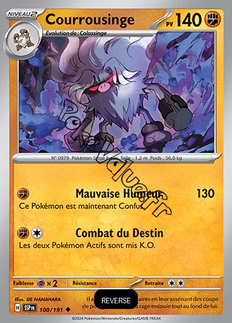 Carte Pokémon Courrousinge  Reverse n°100 de la série Étincelles Déferlantes