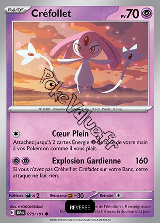 Carte Pokémon Créfadet Reverse n°079 de la série Étincelles Déferlantes