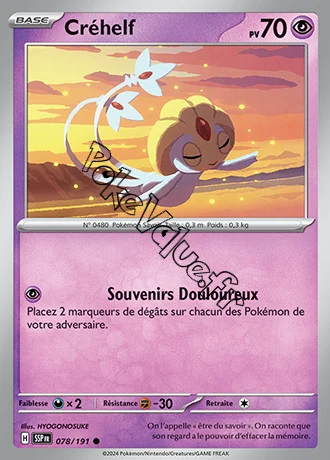 Carte Pokémon Créhelf n°078 de la série Étincelles Déferlantes