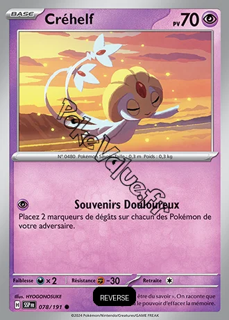 Carte Pokémon Créhelf Reverse n°078 de la série Étincelles Déferlantes