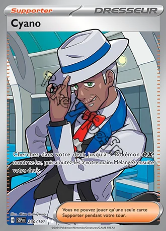 Carte Pokémon Cyano n°230 de la série Étincelles Déferlantes