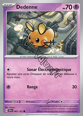 Carte Pokémon Dedenne  n°087 de la série Étincelles Déferlantes