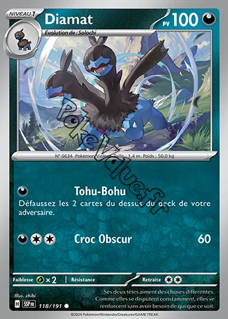 Carte Pokémon Diamat  n°118 de la série Étincelles Déferlantes