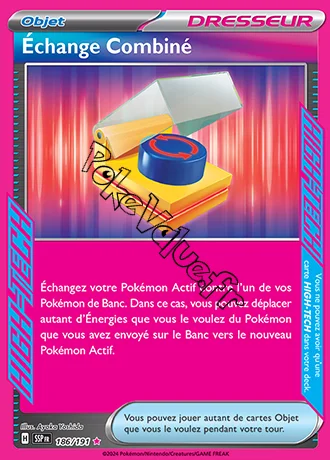 Carte Pokémon Échange Combiné n°186 de la série Étincelles Déferlantes
