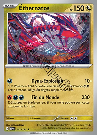 Carte Pokémon Éthernatos n°141 de la série Étincelles Déferlantes