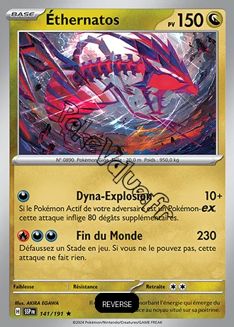 Carte Pokémon Éthernatos Reverse n°141 de la série Étincelles Déferlantes