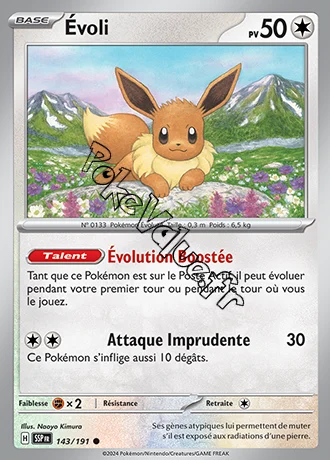 Carte Pokémon Évoli n°143 de la série Étincelles Déferlantes