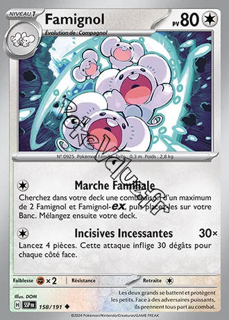 Carte Pokémon Famignol  n°158 de la série Étincelles Déferlantes