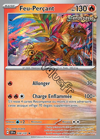 Carte Pokémon Feu Perçant n°038 de la série Étincelles Déferlantes