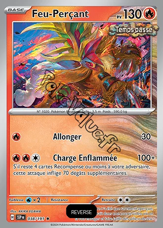 Carte Pokémon Feu Perçant Reverse n°038 de la série Étincelles Déferlantes