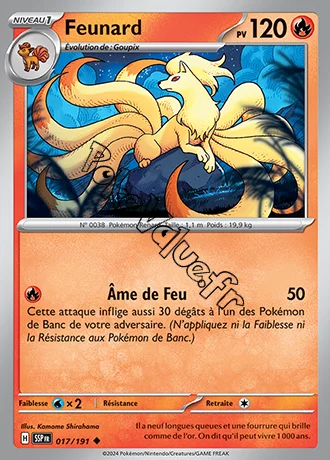Carte Pokémon Feunard  n°017 de la série Étincelles Déferlantes