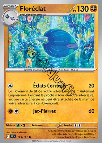 Carte Pokémon Floréclat  n°115 de la série Étincelles Déferlantes