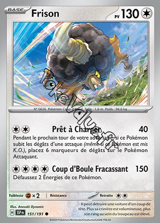 Carte Pokémon Frison  n°151 de la série Étincelles Déferlantes