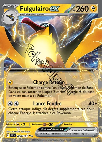 Carte Pokémon Fulgulairo ex  n°068 de la série Étincelles Déferlantes