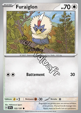 Carte Pokémon Furaiglon  n°152 de la série Étincelles Déferlantes