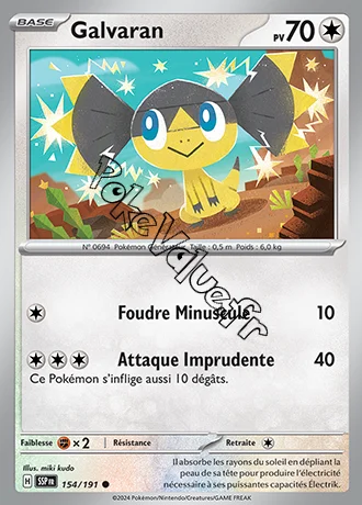 Carte Pokémon Galvaran  n°154 de la série Étincelles Déferlantes