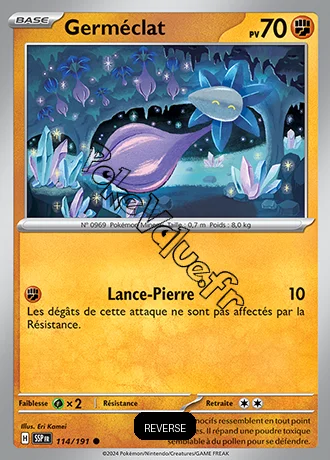 Carte Pokémon Germéclat  Reverse n°114 de la série Étincelles Déferlantes