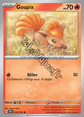 Carte Pokémon Goupix  n°016 de la série Étincelles Déferlantes