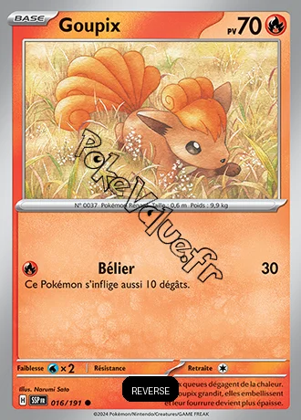 Carte Pokémon Goupix  Reverse n°016 de la série Étincelles Déferlantes