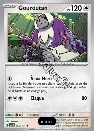 Carte Pokémon Gouroutan  Reverse n°156 de la série Étincelles Déferlantes