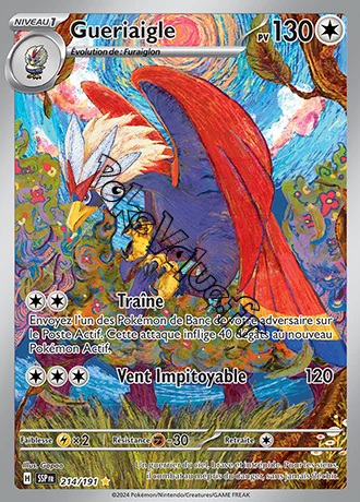 Carte Pokémon Gueriaigle  n°214 de la série Étincelles Déferlantes