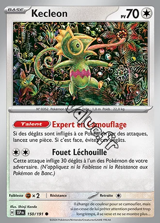 Carte Pokémon Kecleon  n°150 de la série Étincelles Déferlantes
