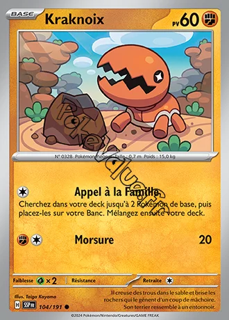 Carte Pokémon Kraknoix  n°104 de la série Étincelles Déferlantes