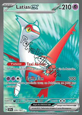 Carte Pokémon Latias ex  n°220 de la série Étincelles Déferlantes