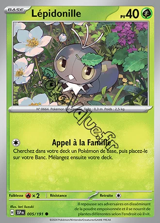 Carte Pokémon Lépidonille n°005 de la série Étincelles Déferlantes