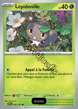 Carte Pokémon Lépidonille Reverse n°005 de la série Étincelles Déferlantes