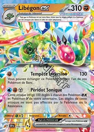 Carte Pokémon Libégon ex n°106 de la série Étincelles Déferlantes