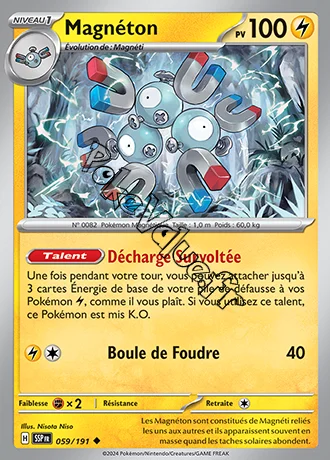 Carte Pokémon Magnéton n°059 de la série Étincelles Déferlantes