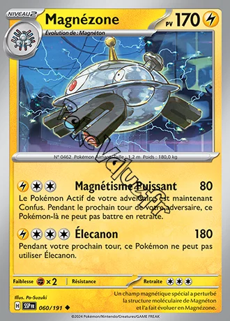 Carte Pokémon Magnézone n°060 de la série Étincelles Déferlantes
