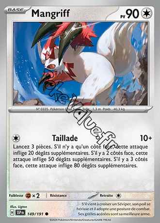 Carte Pokémon Mangriff  n°149 de la série Étincelles Déferlantes