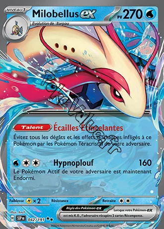Carte Pokémon Milobellus ex  n°042 de la série Étincelles Déferlantes