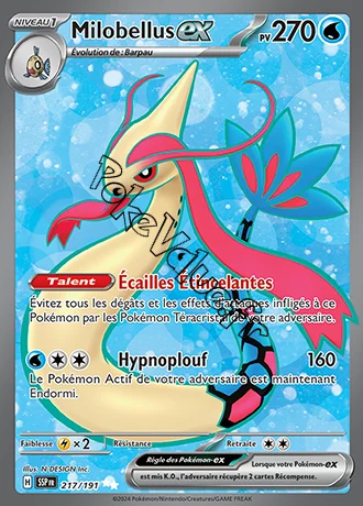 Carte Pokémon Milobellus ex  n°217 de la série Étincelles Déferlantes
